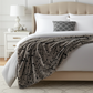 Gunmetal Gray Tones Tissavel Faux Fur Luxury Throw