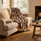 Beige and Brown Chinchilla Faux Fur Luxury Throw