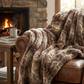 Beige and Brown Chinchilla Faux Fur Luxury Throw
