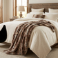 Beige and Brown Chinchilla Faux Fur Luxury Throw