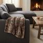 Beige and Brown Chinchilla Faux Fur Luxury Throw