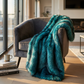 Plush Azure Jean Handmade Luxury Faux Fur Throw