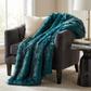 Plush Azure Jean Handmade Luxury Faux Fur Throw