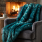 Plush Azure Jean Handmade Luxury Faux Fur Throw