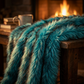 Plush Azure Jean Handmade Luxury Faux Fur Throw