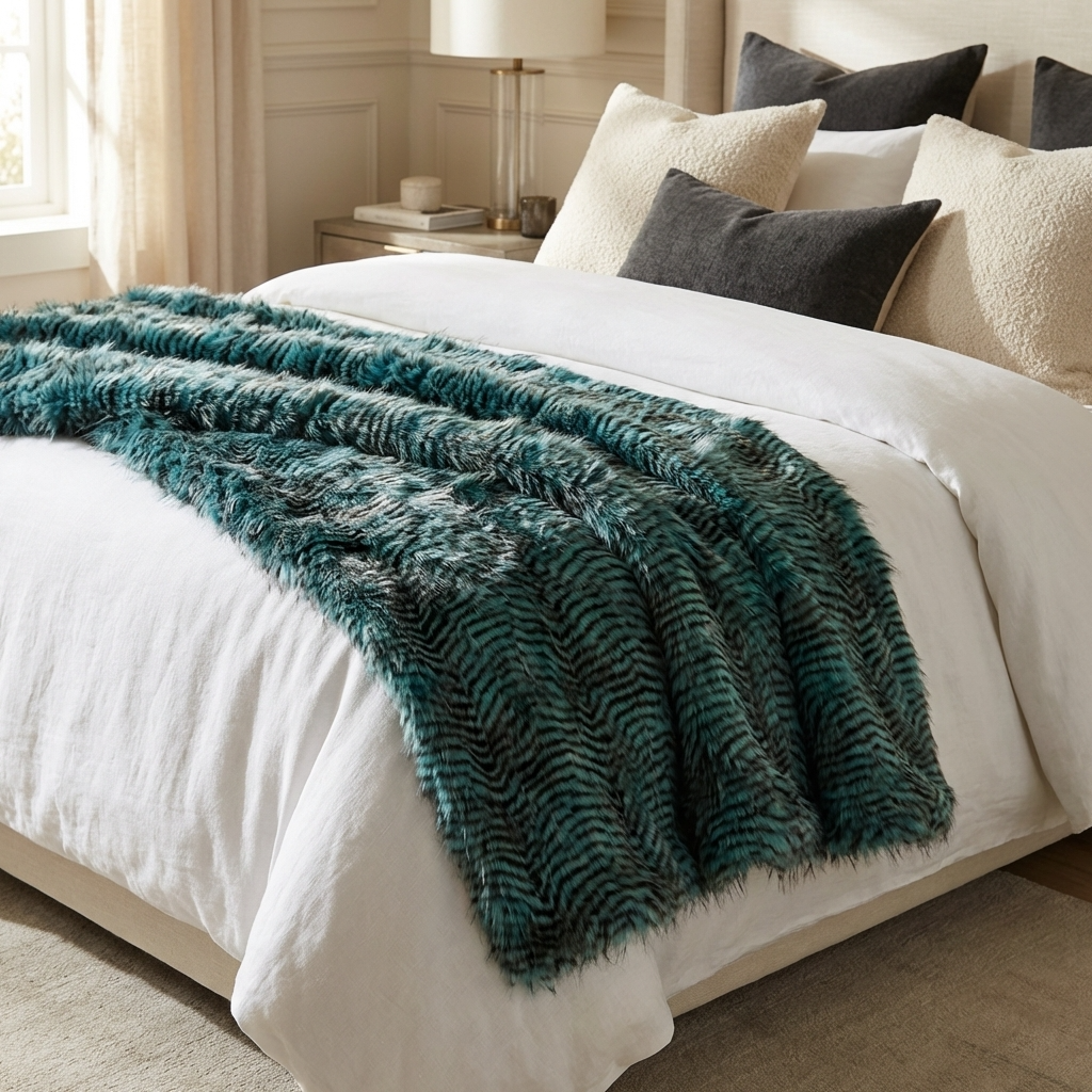 Plush ChiChi Feather Handmade Luxury Faux Fur Throw