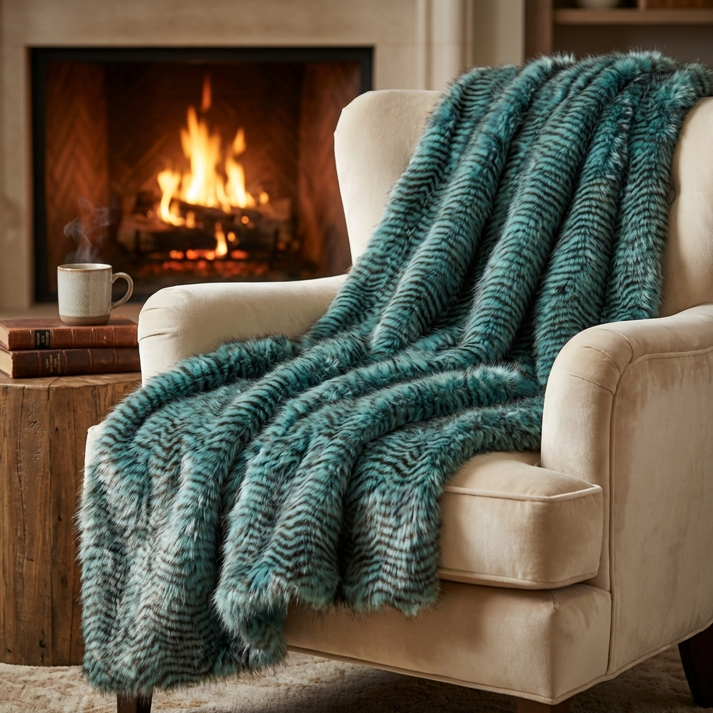 Plush ChiChi Feather Handmade Luxury Faux Fur Throw