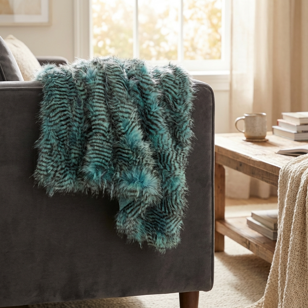 Plush ChiChi Feather Handmade Luxury Faux Fur Throw