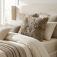 Plutus Gray Foxy Brown Gray Animal Faux Fur Luxury Throw Pillow