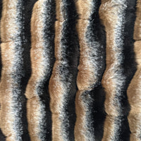Taupe and Black Wild Wolf Plush Handmade Luxury Faux Fur Throw
