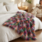 Fanciful Boho Plush Handmade Luxury Faux Fur Throw