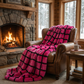 Plutus Fuchsia Purple Diamond Faux Fur Luxury Throw Blanket