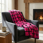 Plutus Fuchsia Purple Diamond Faux Fur Luxury Throw Blanket
