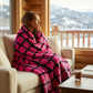 Plutus Fuchsia Purple Diamond Faux Fur Luxury Throw Blanket