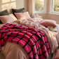 Plutus Fuchsia Purple Diamond Faux Fur Luxury Throw Blanket