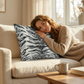 Plutus Black and White Zebra Animal Faux Fur Luxury Throw Pillow