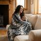 Plutus Black and White Zebra Faux Fur Luxury Throw Blanket