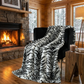 Plutus Black and White Zebra Faux Fur Luxury Throw Blanket