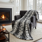 Plutus Black and White Zebra Faux Fur Luxury Throw Blanket