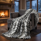Plutus Black and White Zebra Faux Fur Luxury Throw Blanket