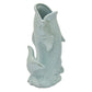 Plutus Brands Ceramic Fish Vase, Blue Porcelain