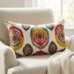 Isabeau Purple Orange and White Handmade Luxury Pillow