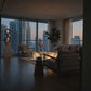 Natural Marble Square Coffee Table - Modern Luxury with Dimmable LED Glow