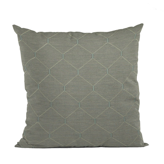 Plutus Urban Grey Kona Embroydery, Some Shine To This Pattern Luxury Throw Pillow