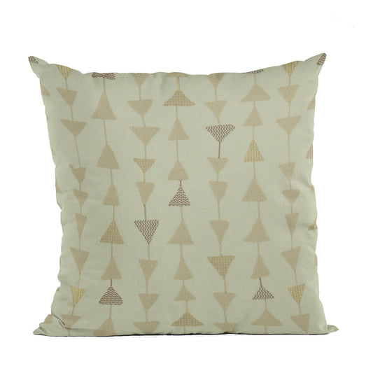 Plutus Natural Manti Embroydery, Some Of The Triangles Have Metalic Threads Luxury Throw Pillow - Plutus Brands