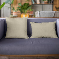 Plutus Oyster Solid Shiny Velvet Luxury Throw Pillow