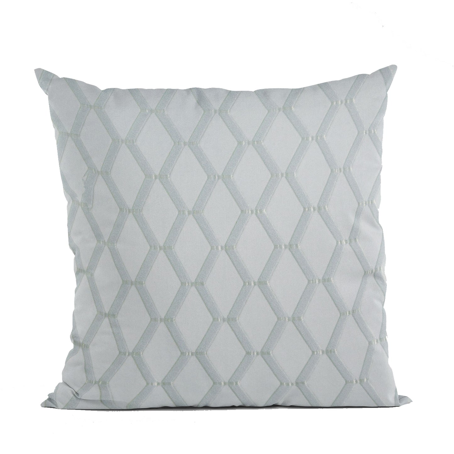 Plutus Silver Diamond Shiny Fabric With Embroydery Luxury Throw Pillow