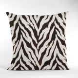 Plutus Ebony/Ivory Zebra Zebra Print Velvet Luxury Throw Pillow