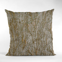 Plutus Patina Yarns Shiny Fabric With Twig Pattern Luxury Throw Pillow
