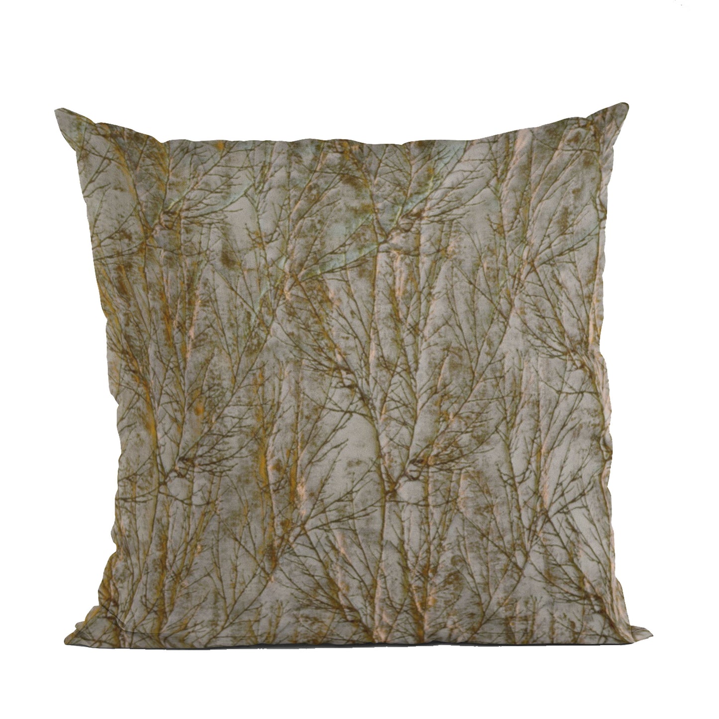 Plutus Patina Yarns Shiny Fabric With Twig Pattern Luxury Throw Pillow