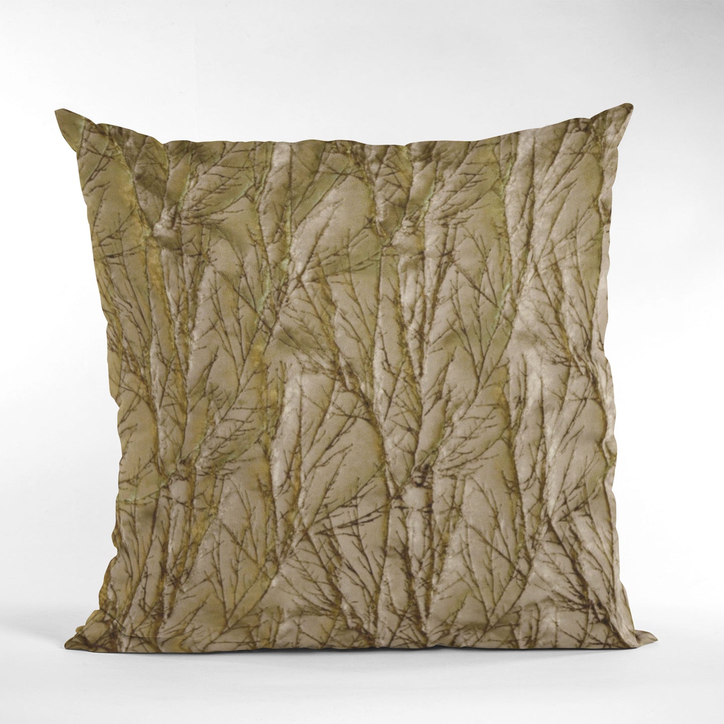 Plutus Burnished Bronze Yarns Shiny Fabric With Twig Pattern Luxury Throw Pillow