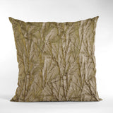 Plutus Burnished Bronze Yarns Shiny Fabric With Twig Pattern Luxury Throw Pillow