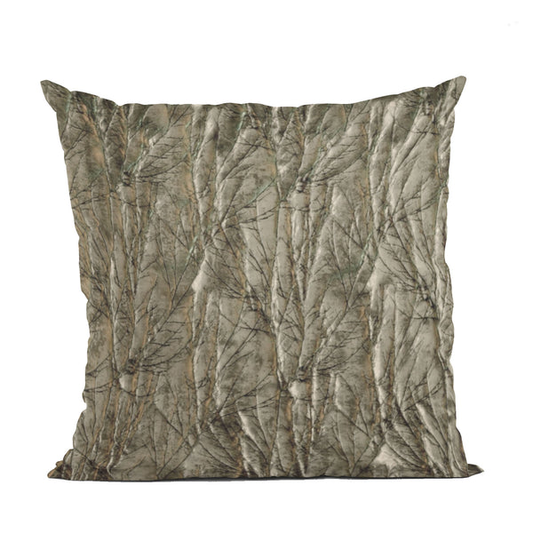 Plutus Gunmetal Yarns Shiny Fabric With Twig Pattern Luxury Throw Pillow