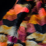 Plutus Burgundy, Black  Exotic Parrot Faux Fur Luxury Throw Blanket