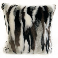 Plutus Black, White Zebra Animal Faux Fur Luxury Throw Pillow