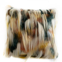 Plutus Multi-Color Fancy Feather Animal Faux Fur Luxury Throw Pillow