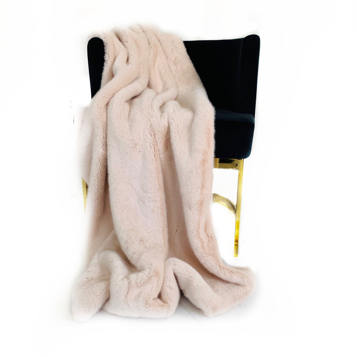 Plutus Pink  Plush Faux Fur Luxury Throw Blanket