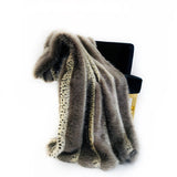 Plutus Gray  Two Tone Feather Faux Fur Luxury Throw Blanket