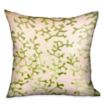Sage Reef Apple Green Floral Luxury Throw Pillow