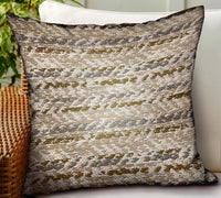 Antique Zane Brown Dobby Luxury Outdoor/Indoor Throw Pillow
