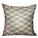 Forest Jade Sea Green Chevron Luxury Outdoor/Indoor Throw Pillow