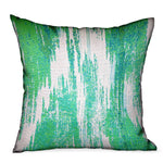 Green Avalanche Green Ikat Luxury Outdoor/Indoor Throw Pillow