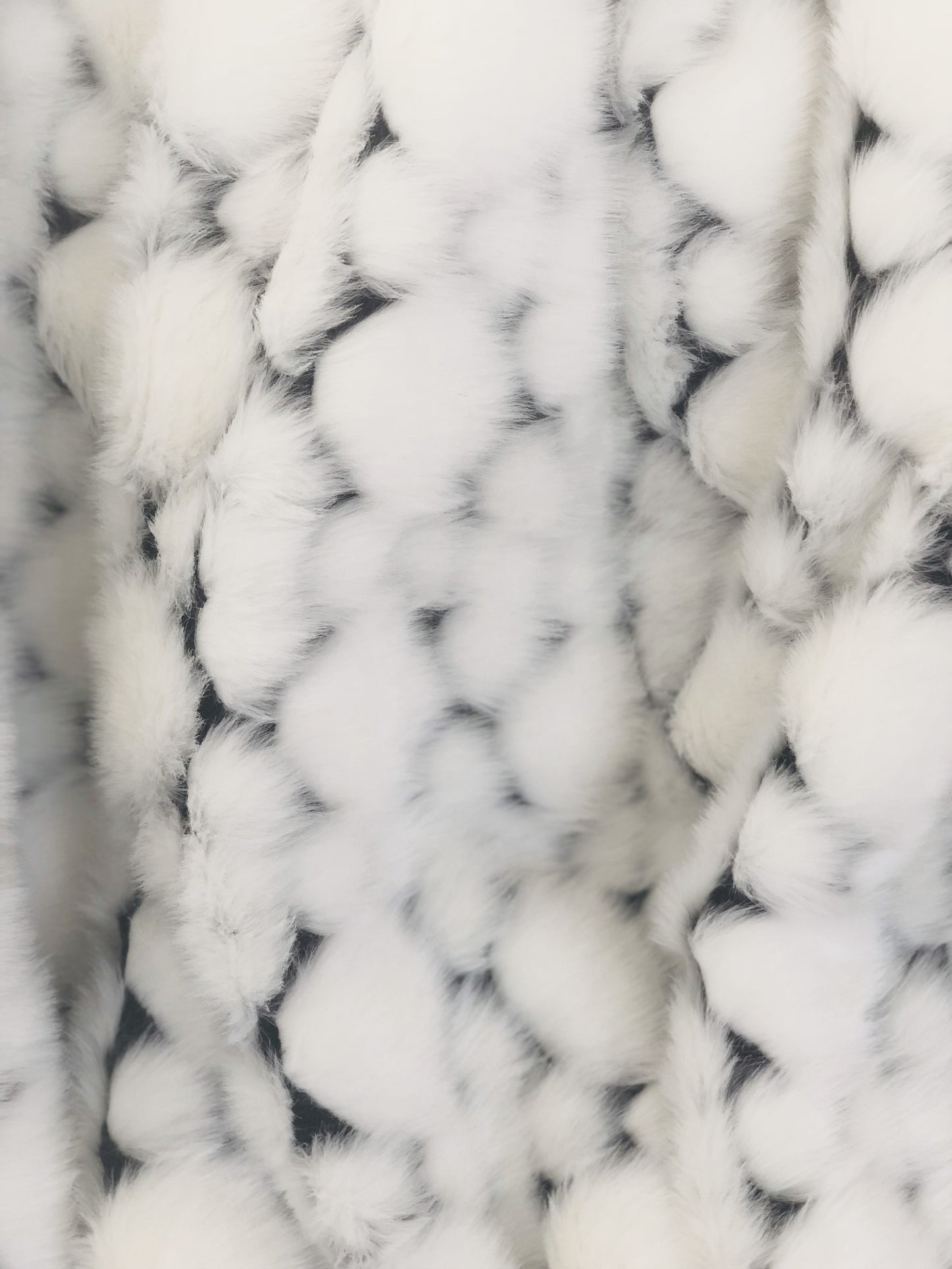 White with Black Shades Faux Fur Snow Luxury Throw