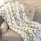 White with Black Shades Faux Fur Snow Luxury Throw
