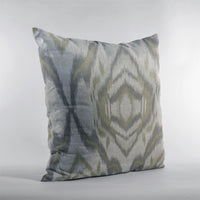 Plutus Ikat Dream Gray, Citrine Handmade Luxury Pillow