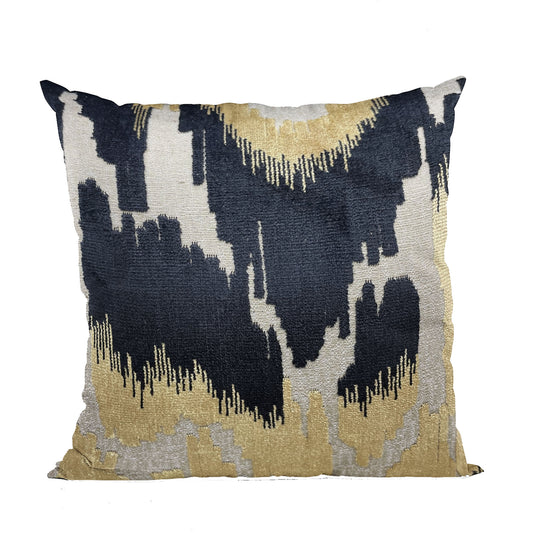 Plutus Velvet Glamour Black, Gold, Cream Handmade Luxury Pillow